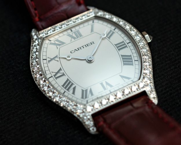 Cartier Tortue Diamond-Set Dress Replica Orologio Svizzero Di Lusso In Platino